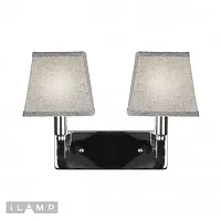 Бра Hilton 6943-2 CR iLamp серый 2 лампы, основание никель в стиле современный американский 