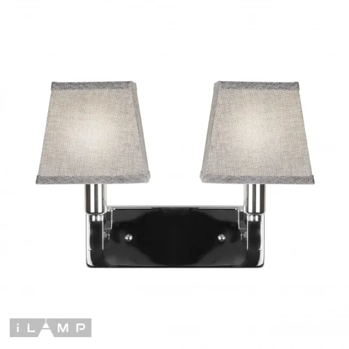 Бра Hilton 6943-2 CR iLamp серый на 2 лампы, основание никель в стиле современный американский 