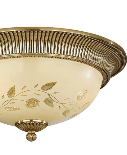 Люстра потолочная  PL 6308/4 Reccagni Angelo жёлтая на 4 лампы, основание золотое в стиле классический  фото 2