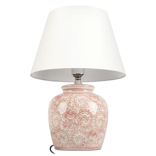 Настольная лампа Орхидея / Orchid 10491T Red LOFT IT белая на 1 лампу, основание красное керамика в стиле классический фото 4