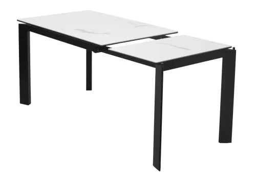 Стеклянный стол Corner 120 matte statuario стекло белый мрамор матовый / керамика черный 518854 Woodville столешница белая из стекло фото 6