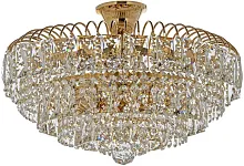 Люстра потолочная хрустальная Alia E 1.2.40.102 G Arti Lampadari прозрачная на 5 ламп, основание золотое в стиле классический 