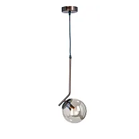 Светильник подвесной V4958-7/1S Vitaluce янтарный 1 лампа, основание бронзовое в стиле арт-деко 