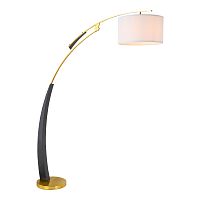 Торшер Franklin LSP-5027 Lussole изогнутый бежевый на 1 лампу, основание бронзовое в стиле кантри прованс 