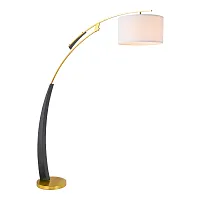 Торшер Franklin LSP-5027 Lussole изогнутый бежевый на 1 лампу, основание бронзовое в стиле кантри прованс 