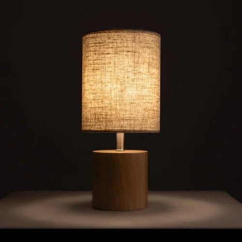 Настольная лампа Jishui A5036LT-1BR Arte Lamp бежевая 1 лампа, основание коричневое дерево металл в стиле современный кантри  фото 2