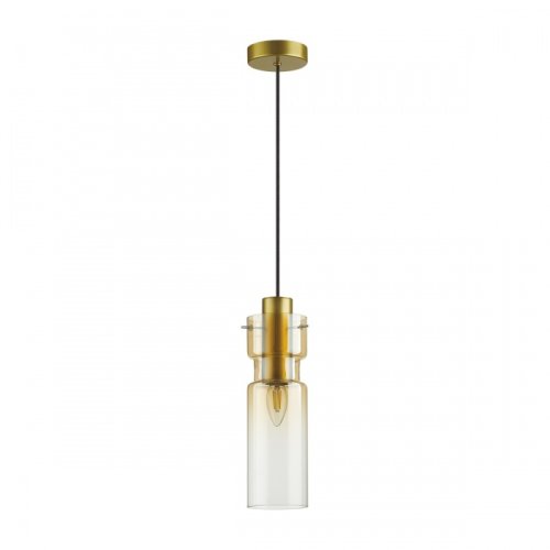 Светильник подвесной Scrow 5057/1A Odeon Light янтарный 1 лампа, основание чёрное в стиле современный трубочки