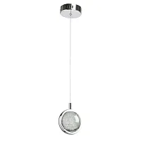 Светильник подвесной LED Капелия 730011601 DeMarkt прозрачный 1 лампа, основание хром в стиле современный 