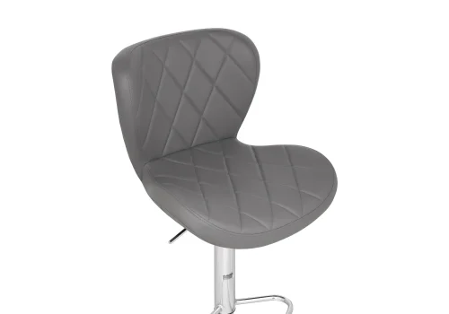 Барный стул Porch gray / chrome 15509 Woodville, серый/искусственная кожа, ножки/металл/хром, размеры - *1100***470*530 фото 5