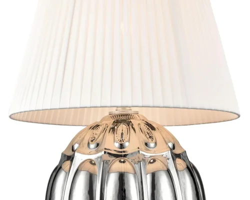Настольная лампа Helen VL4263N21 Vele Luce белая 1 лампа, основание серое хром стекло металл в стиле классический современный  фото 3