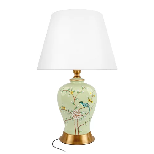 Настольная лампа Hydrangea 10383T LOFT IT белая на 1 лампу, основание бронзовое голубое керамика в стиле классический флористика 