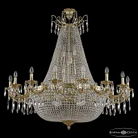 Люстра подвесная 2111H208/16/135IV/Y1 G Bohemia Ivele Crystal без плафона на 32 лампы, основание золотое прозрачное в стиле классика sp