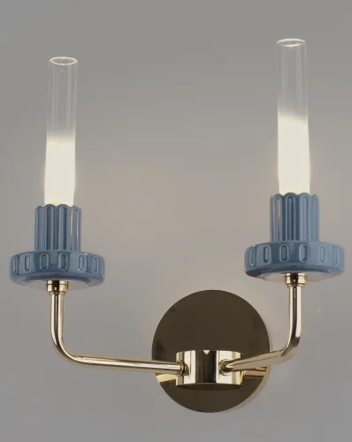 Бра LED Atelieri V11696-WL Moderli прозрачный на 2 лампы, основание золотое в стиле современный американский кантри фото 5