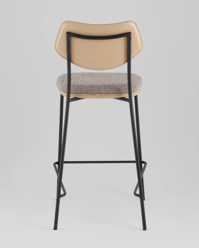 Стул полубарный Casey, темно-серый, с бежевой экокожей УТ000039576 Stool Group, бежевый/рогожка, ножки/металл/чёрный, размеры - ***** фото 4