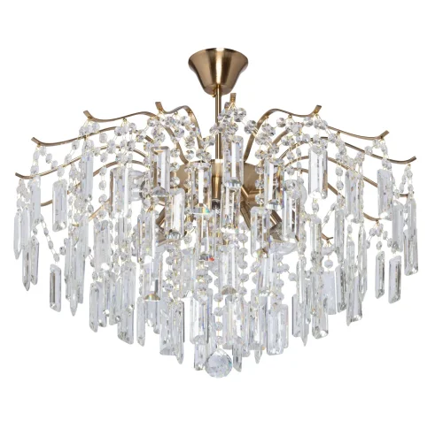 Люстра потолочная Бриз 111019608 MW-Light прозрачная на 8 ламп, основание латунь в стиле классический 