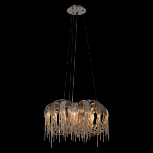 Люстра подвесная Volver 10404/650 SN LOFT IT никель на 5 ламп, основание никель в стиле арт-деко цепочки фото 2