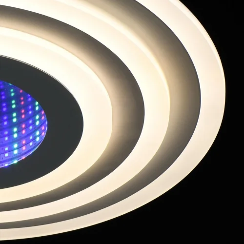 Светильник потолочный LED RGB с пультом Мадлен 424012001 DeMarkt белый 1 лампа, основание белое в стиле хай-тек с пультом фото 9