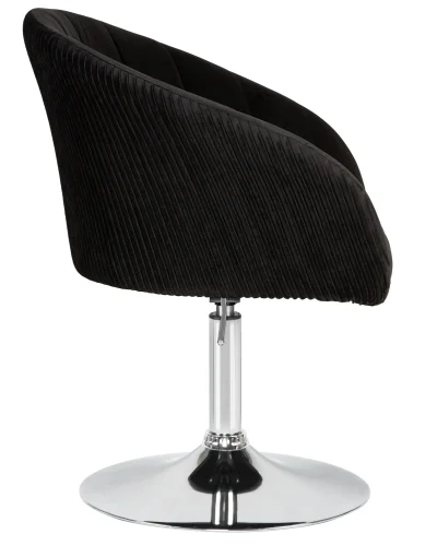 Кресло дизайнерское  8600-LM,  цвет сиденья черный велюр (1922-21), цвет основания хром Dobrin, чёрный/велюр, ножки/металл/хром, размеры - 750*900***600*570 фото 3