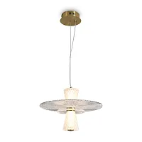 Светильник подвесной LED Grail FR6183PL-L4BS1 Freya прозрачный на 1 лампу, основание латунь в стиле современный арт-деко 