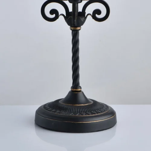 Настольная лампа Виктория 401030702 Chiaro бежевая 2 лампы, основание чёрное металл в стиле кантри  фото 5