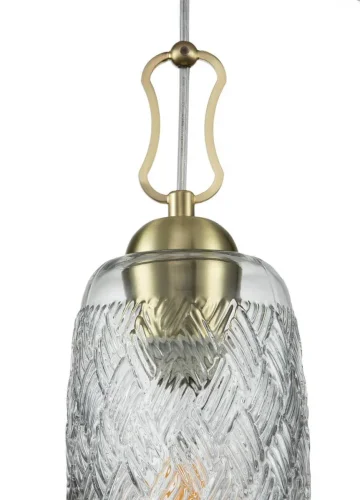 Светильник подвесной Pizzo V000289 Indigo прозрачный 1 лампа, основание золотое в стиле классический выдувное фото 3