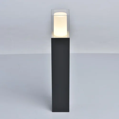 Парковый светильник LED Меркурий 807043401 DeMarkt уличный IP44 серый на 1 лампу, плафон прозрачный в стиле современный LED фото 5