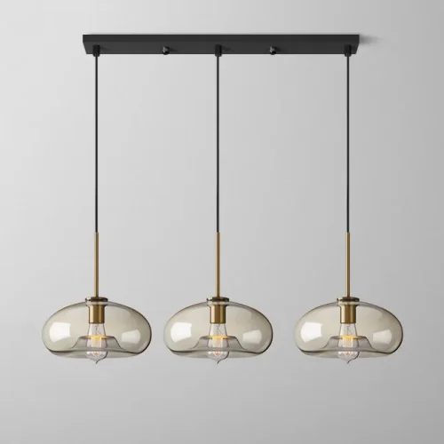 Светильник подвесной VILMO TRIO G 213949-26 ImperiumLoft янтарный на 3 лампы, основание латунь в стиле современный лофт Светильник подвесной VILMO TRIO G 213949-26 ImperiumLoft янтарный на 3 лампы, основание латунь в стиле современный лофт