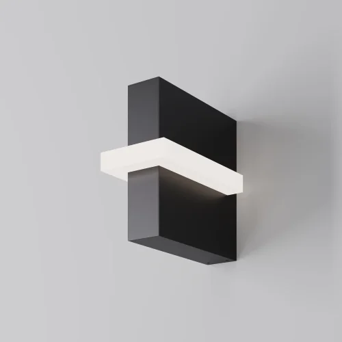 Настенный светильник LED уличный Line O484WL-L6GF3K Maytoni уличный IP65 графит на 1 лампу, плафон графит в стиле современный хай-тек LED фото 3