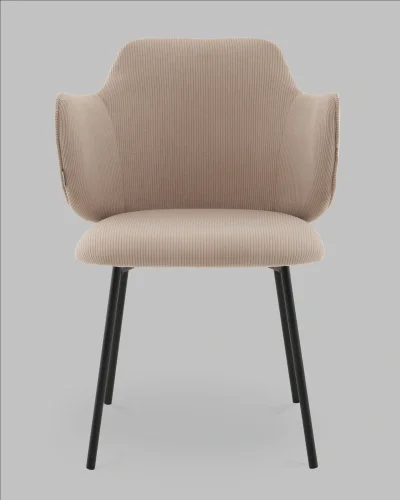 Стул Джиннет велюр бежевый УТ000041754 Stool Group, бежевый/велюр, ножки/металл/чёрный, размеры - ***** фото 2 Стул Джиннет велюр бежевый УТ000041754 Stool Group, бежевый/велюр, ножки/металл/чёрный, размеры - ***** фото 2