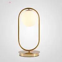 Настольная лампа CORDA TABLE LAMP 99050-22 ImperiumLoft белая на 1 лампу, основание латунь металл в стиле арт-деко лофт 