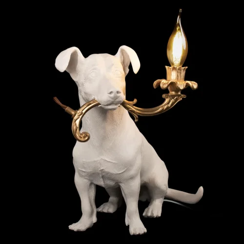 Настольная лампа Dog 10312 White LOFT IT без плафона 1 лампа, основание белое смола в стиле современный  фото 2
