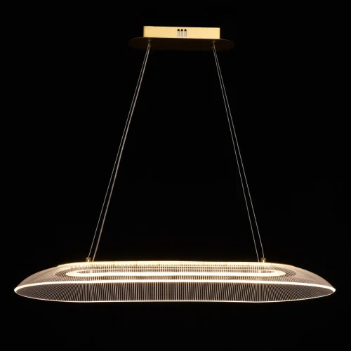 Светильник подвесной LED Конти 488011501 DeMarkt прозрачный 1 лампа, основание латунь в стиле современный хай-тек  фото 2
