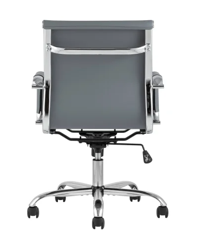 Кресло офисное TopChairs City S, серое УТ000001924 Stool Group, серый/экокожа, ножки/металл/хром, размеры - ****560*620 фото 5