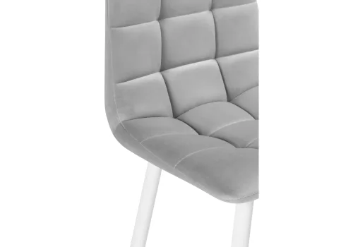 Полубарный стул Чилли К светло-серый / белый 537075 Woodville, серый/велюр, ножки/металл/белый, размеры - ****430*420 фото 6
