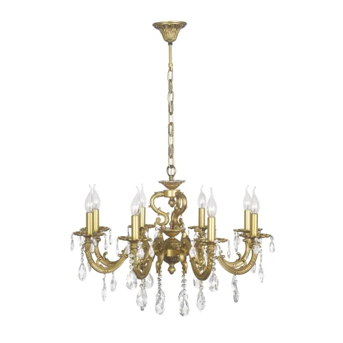 Люстра хрустальная подвесная Siena E 1.1.8.600 AG Dio D'Arte без плафона на 8 ламп, основание жёлтое золотое в стиле классический 