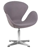 Кресло дизайнерское 69A-LMO SWAN, цвет сиденья серый (IF11), алюминиевое основание Dobrin, серый/ткань, ножки/металл/алюминий, размеры - ****710*600