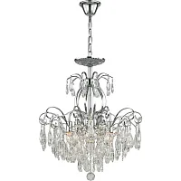 Люстра подвесная Berta 1038/09/05P Stilfort прозрачная на 5 ламп, основание хром в стиле классический Люстра подвесная Berta 1038/09/05P Stilfort прозрачная на 5 ламп, основание хром в стиле классический