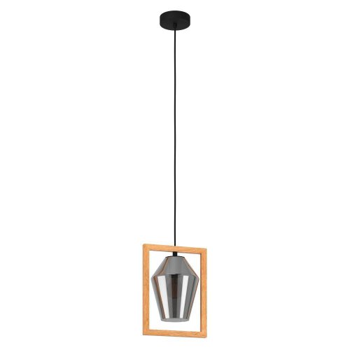 Светильник подвесной Viglioni 99701 Eglo чёрный коричневый 1 лампа, основание чёрное в стиле современный 