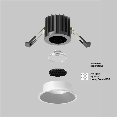 Светильник точечный LED Round DL058-7W4K-W Maytoni белый на 1 лампу, основание белое в стиле современный фото 11