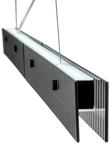 Светильник подвесной LED с пультом Lucen 4007/02/10PL Stilfort серый чёрный 1 лампа, основание чёрное в стиле современный хай-тек линейный с пультом фото 5