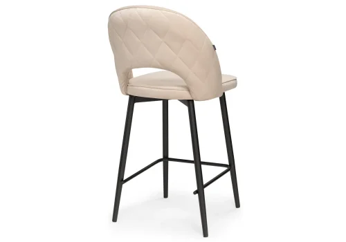 Полубарный стул Клэйн MR -26 / черный 532411 Woodville, бежевый/велюр, ножки/металл/чёрный, размеры - ****500*550 фото 4