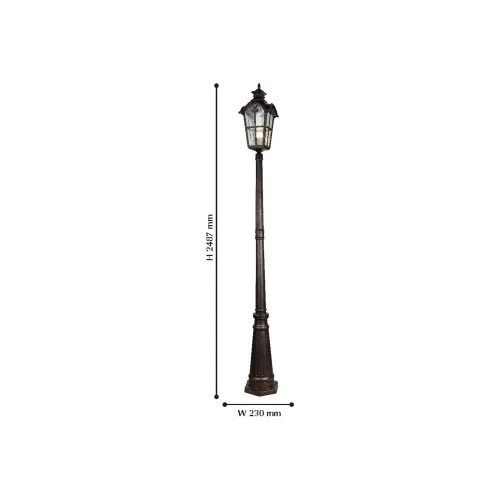 Парковый светильник Bristol 2036-1F Favourite уличный IP44 коричневый 1 лампа, плафон прозрачный в стиле кантри E27 фото 2