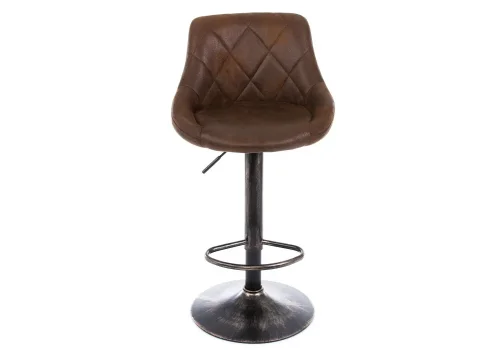 Барный стул Curt vintage brown 1882 Woodville, коричневый/ткань, ножки/металл/коричневый, размеры - *1040***450*500 фото 3