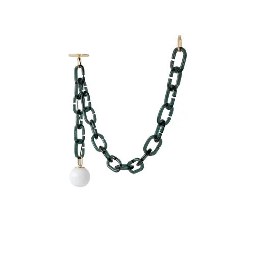 Светильник подвесной CHAIN 2 green 186806-23 ImperiumLoft белый на 1 лампу, основание зелёное в стиле лофт фото 2
