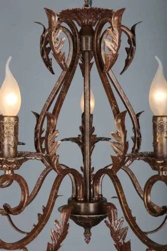 Люстра подвесная Pistoia OML-78203-05 Omnilux без плафона на 5 ламп, основание коричневое в стиле классический  фото 9