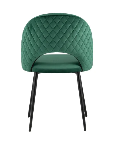 Стул Меган NEW велюр с ромбами зелёный УТ000035474 Stool Group, зелёный/велюр, ножки/металл/чёрный, размеры - ****490*520 фото 4