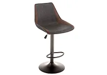 Барный стул Kozi серый / коричневый 11301 Woodville, коричневый/искусственная кожа, ножки/окрашенный металл/чёрный, размеры - *1105****