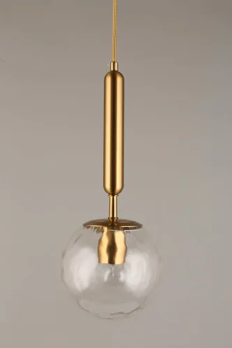 Светильник подвесной Lora APL.728.06.01 Aployt прозрачный 1 лампа, основание латунь в стиле современный лофт шар фото 3