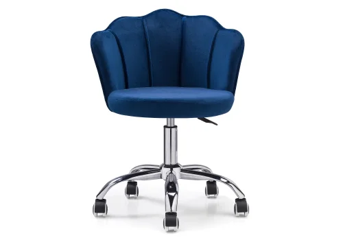Компьютерное кресло Bud blue 15107 Woodville, синий/велюр, ножки/металл/хром, размеры - *830***560*540 фото 2