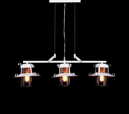Светильник подвесной Capri LDP 11327B-3 PR WT Lumina Deco белый чёрный 3 лампы, основание белое в стиле лофт  фото 4